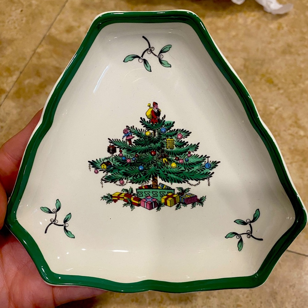 Spode Christmas Tree triangle dish